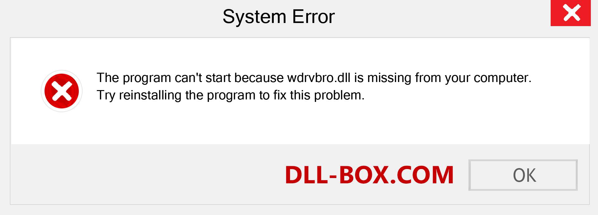  wdrvbro.dll file is missing?. Download for Windows 7, 8, 10 - Fix  wdrvbro dll Missing Error on Windows, photos, images